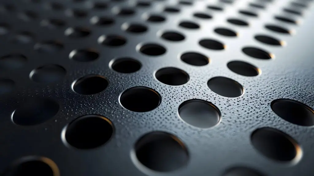 διάτρητες λαμαρίνες χάλυβα με στρογγυλές οπές