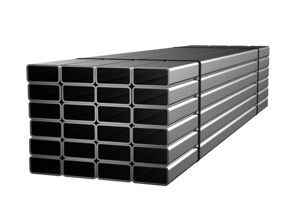 Galvanized steel rectangular pipe Metal products 3d illustration - Εsteel Τrade Εμπόριο Σιδήρου