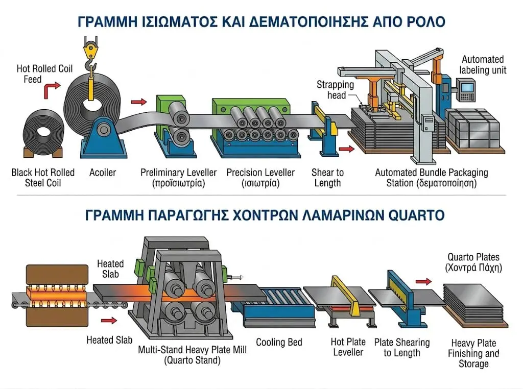 Διαφορές μαύρων λαμαρίνων από ρολά και κατασκευαστικών λαμαρίνων quarto esteel