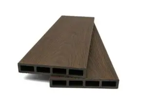 WPC Deck περίφραξης Premium Co-Extrusion Teak με ανάγλυφη όψη ξύλου